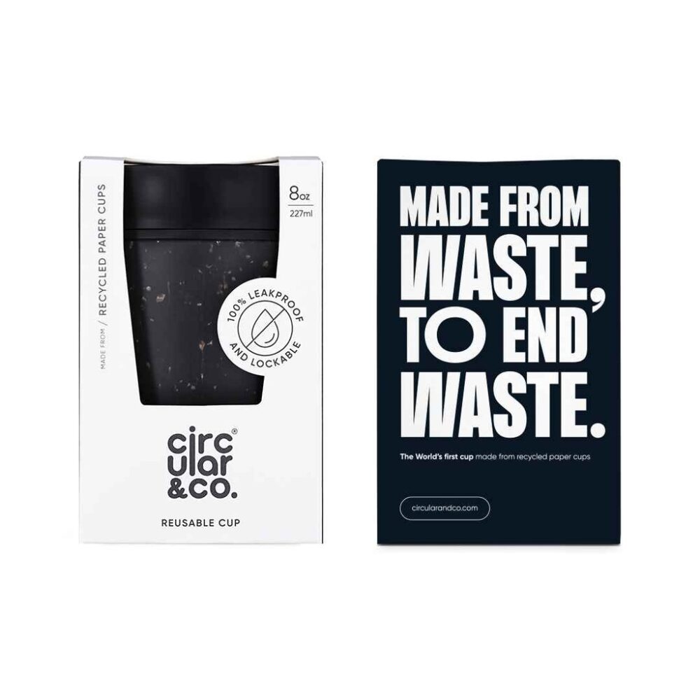Circular Cup 8oz Grey & Ink - Image 6