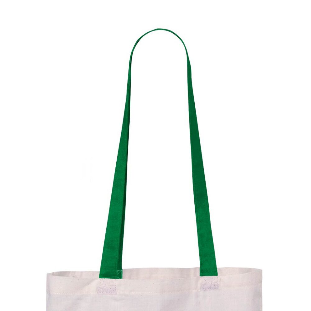 Cotton Shopping Bag - Green Handle - Image 6