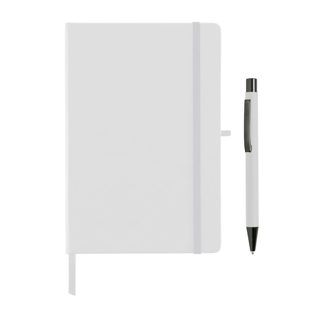 BORNA - Giftology A5 Hard Cover Notebook and Pen Set - White - Image 2
