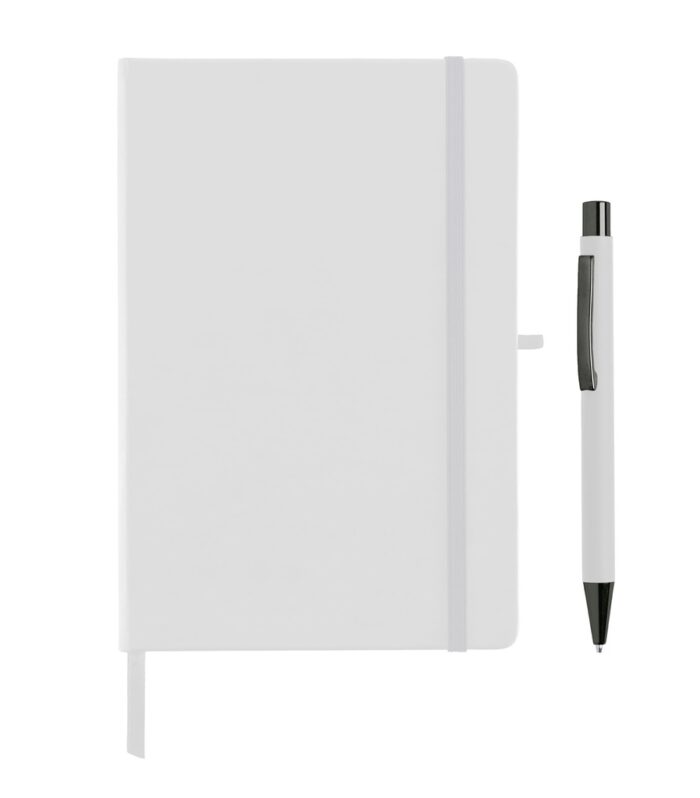 BORNA - Giftology A5 Hard Cover Notebook and Pen Set - White