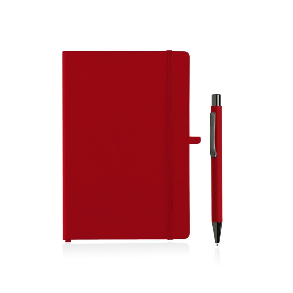 BORNA - Giftology A5 Hard Cover Notebook and Pen Set - Red - Image 2
