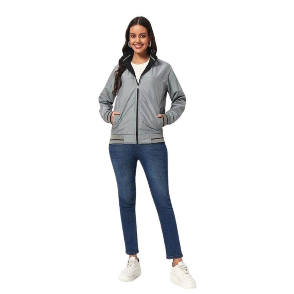 VARSITY - SANTHOME Women's Lightweight Reversible Bomber Jacket - Image 8