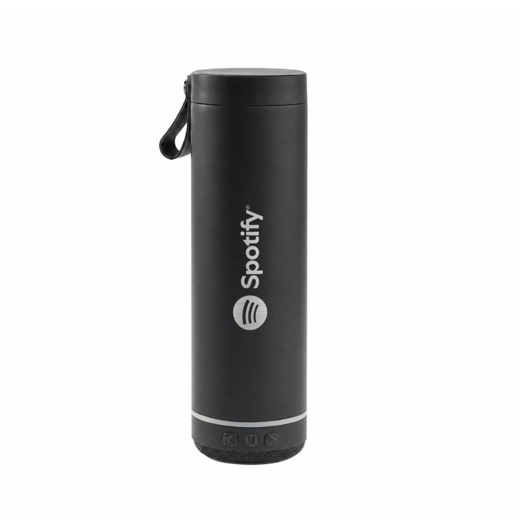 DEXOS - Giftology Double Wall Vacuum Bottle with 3W Speaker - 500 ml - Black